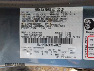 2012 Ford Fusion SEL with VIN 3FAHP0JG5CR167832, listed as a IAAI auction lot 42149376 with 143,960 mi miles and . Bid and sale history available at carsss.com. Image 9.