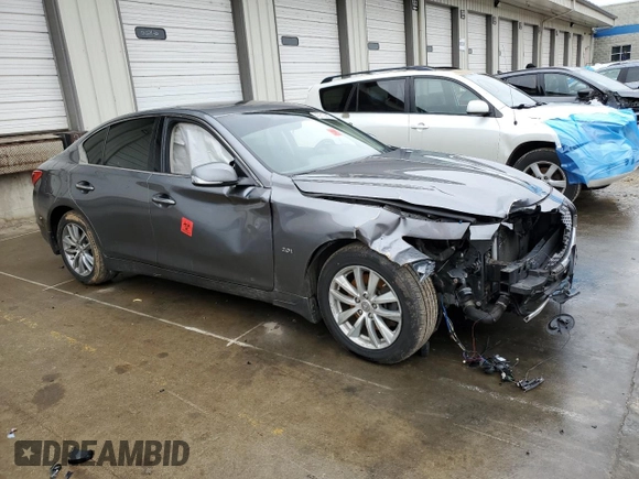 2017 Infiniti Q50 2.0t Premium with VIN JN1CV7AR5HM682420, listed as a Copart auction lot 43819665 with 117,620 mi miles and Salvage Title. Bid and sale history available at carsss.com. Image 4.