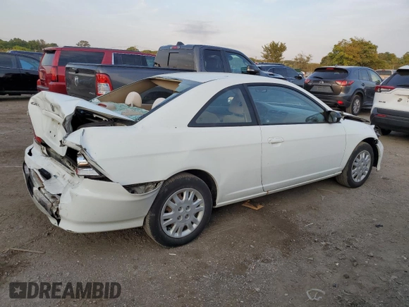 2005 Honda Civic Cpe LX with VIN 1HGEM225X5L073656, listed as a Copart auction lot 71573524 with 184,202 mi miles and Salvage Title. Bid and sale history available at carsss.com. Image 3.