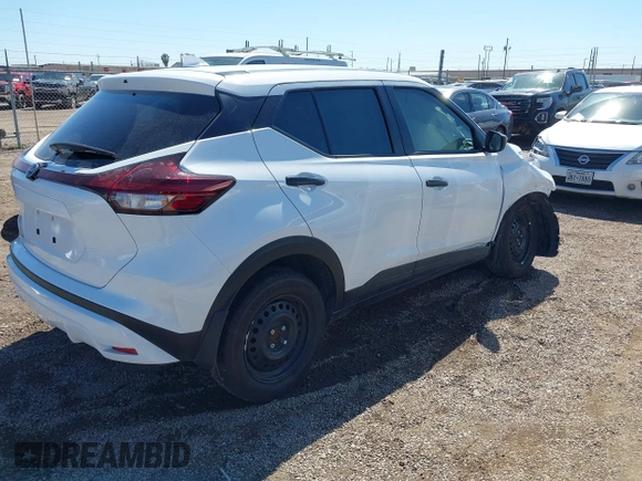 2024 Nissan Kicks S with VIN 3N1CP5BV1RL584152, listed as a IAAI auction lot 41663607 with 1,379 mi miles and . Bid and sale history available at carsss.com. Image 4.