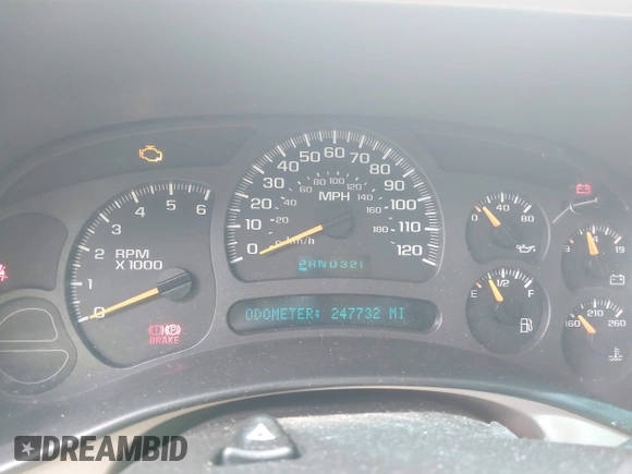 2003 Chevrolet Tahoe LT with VIN 1GNEC13Z03J150595, listed as a IAAI auction lot 42091129 with 247,732 mi miles. Bid and sale history available at carsss.com. Image 7.