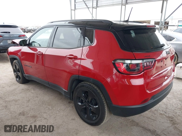 2020 Jeep Compass Latitude with VIN 3C4NJCBBXLT147596, listed as a IAAI auction lot 41382747 with 50,572 mi miles and . Bid and sale history available at DreamBid. Image 3.