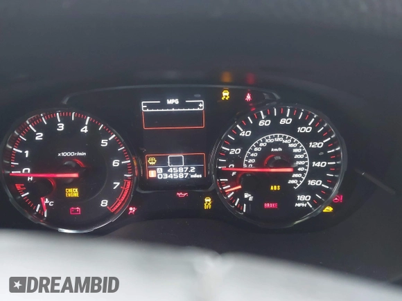 2021 Subaru WRX Premium with VIN JF1VA1C68M9823551, listed as a IAAI auction lot 42014206 with 34,587 mi miles and . Bid and sale history available at DreamBid. Image 7.
