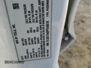 2023 Tesla Model 3 с VIN 5YJ3E1EA8PF548619, выставлен на аукционе Copart как лот 58757505 с пробегом 48 719 миль миль и Списание • Salvage title. История ставок и продаж доступна на DreamBid. Изображение 12.
