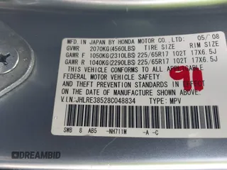 2008 Honda CR-V EX with VIN JHLRE38528C048834, listed as a IAAI auction lot 42064016 with 177,320 mi miles and . Bid and sale history available at carsss.com. Image 9.