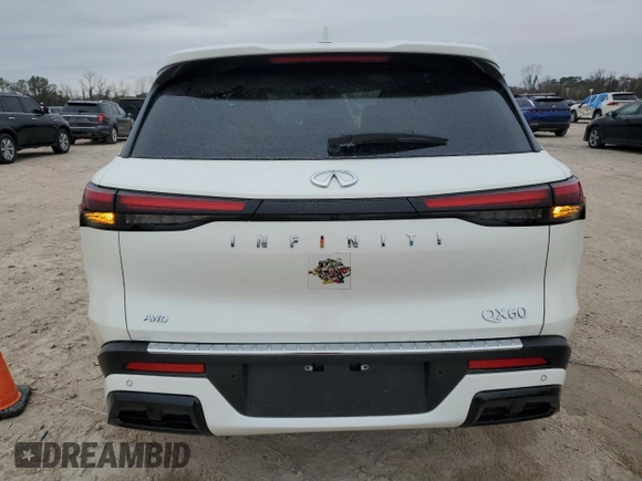 2024 Infiniti QX60 Luxe with VIN 5N1DL1FSXRC337371, listed as a Copart auction lot 46579505 with 11,104 mi miles and Clean title. Bid and sale history available at DreamBid. Image 6.
