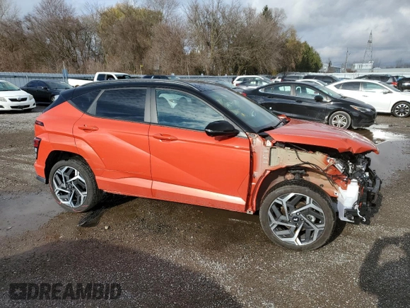 2025 Hyundai Kona Limited with VIN KM8HECA39SU193304, listed as a Copart auction lot 81146144 with 4,411 mi miles and Salvage Title. Bid and sale history available at DreamBid. Image 4.