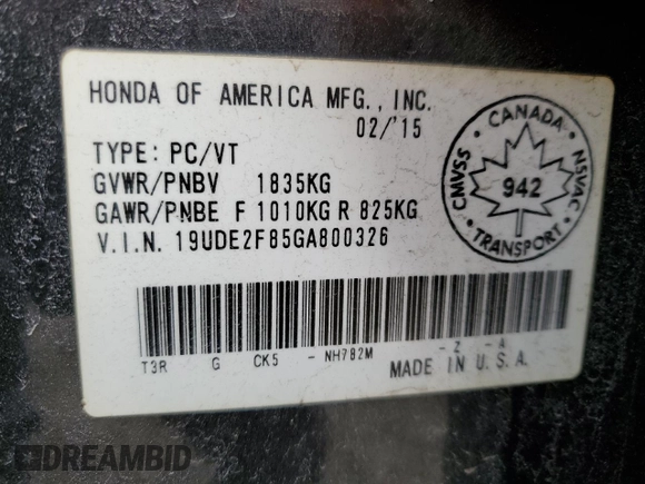 2016 Acura ILX Premium z VIN 19UDE2F85GA800326, wystawiony jako Copart lot #89167745 z przebiegiem 151 625 mil mil oraz Szkoda całkowita • Salvage title. Historia ofert i sprzedaży dostępna na DreamBid. Obrazek 13.