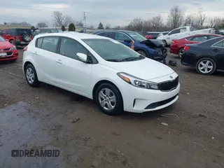2018 Kia Forte5 LX with VIN KNAFK5A81J5773163, listed as a IAAI auction lot 41657487 with 106,763 mi miles. Bid and sale history available at carsss.com. Image 1.