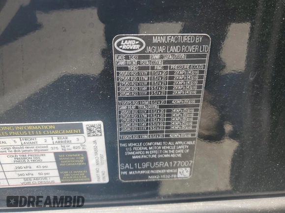 2024 Land Rover Range Rover Sport Dynamic SE with VIN SAL1L9FU5RA177007, listed as a Copart auction lot 62573504 with Not Provided miles and Salvage Title. Bid and sale history available at DreamBid. Image 14.