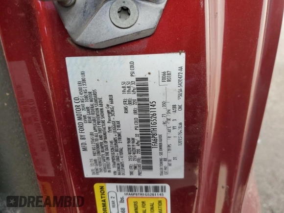 2016 Ford Mustang EcoBoost with VIN 1FA6P8TH1G5261145, listed as a Copart auction lot 44809225 with Not Provided miles and Salvage Title. Bid and sale history available at carsss.com. Image 13.