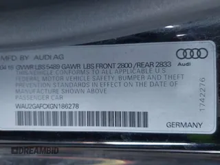 2016 Audi A7 Prestige with VIN WAU2GAFCXGN186278, listed as a IAAI auction lot 42040521 with 156,668 mi miles and . Bid and sale history available at DreamBid. Image 9.