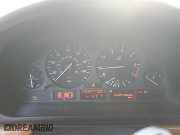 1999 BMW 5 Series 528iAt with VIN WBADP6338XBV60124, listed as a Copart auction lot 43049075 with 240,322 mi miles and Salvage Title. Bid and sale history available at carsss.com. Image 9.