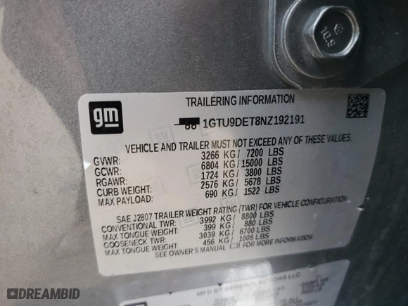 2022 GMC Sierra 1500 Limited SLT with VIN 1GTU9DET8NZ192191, listed as a Copart auction lot 42244485 with 0 mi miles and Salvage Title. Bid and sale history available at carsss.com. Image 13.
