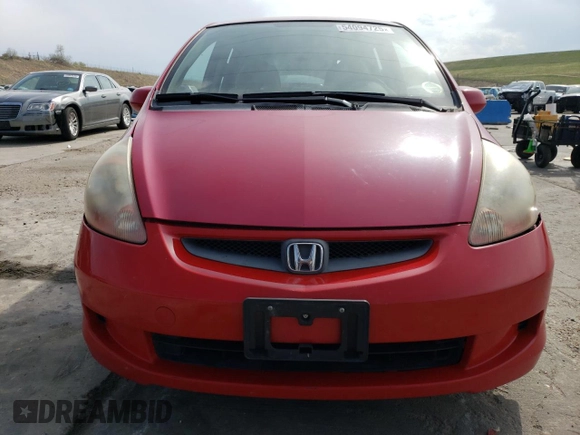 2007 Honda Fit with VIN JHMGD38457S067296, listed as a Copart auction lot 54094725 with 142,702 mi miles and Non Repairable. Bid and sale history available at carsss.com. Image 5.