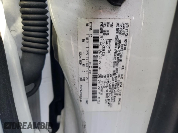 2012 Ford Focus SE with VIN 1FAHP3F21CL445400, listed as a Copart auction lot 58512535 with 142,515 mi miles and Salvage title. Bid and sale history available at DreamBid. Image 12.