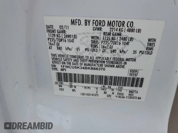 2011 Ford Escape Hybrid z VIN 1FMCU5K34BKB66370, wystawiony jako Copart lot #53090685 z przebiegiem 251 409 mil mil oraz Szkoda całkowita • Salvage title. Historia ofert i sprzedaży dostępna na DreamBid. Obrazek 13.