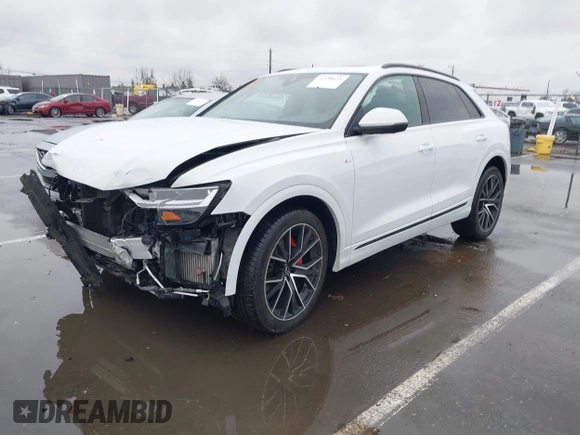 2020 Audi Q8 Premium Plus with VIN WA1EVAF1XLD001371, listed as a IAAI auction lot 41598033 with 39,744 mi miles and . Bid and sale history available at DreamBid. Image 18.