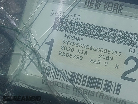 2020 Kia Telluride S with VIN 5XYP6DHC4LG085717, listed as a IAAI auction lot 42436243 with 56,930 mi miles and . Bid and sale history available at DreamBid. Image 16.