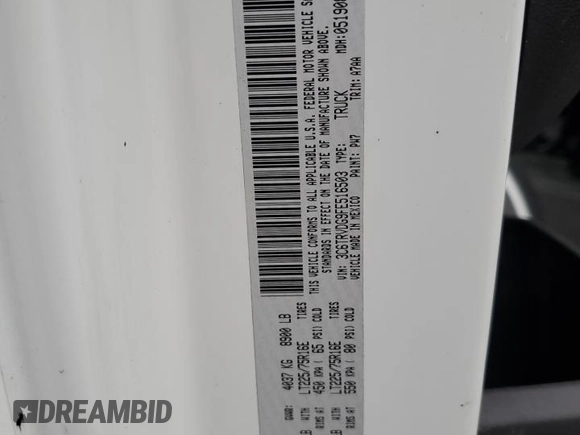 2015 Ram ProMaster Cargo z VIN 3C6TRVDG9FE516503, wystawiony jako Copart lot #84496824 z przebiegiem 275 708 mil mil oraz Szkody całkowita. Historia ofert i sprzedaży dostępna na DreamBid. Obrazek 13.