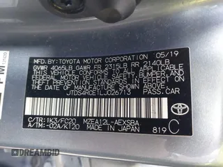 2020 Toyota Corolla SE with VIN JTDS4RCE1LJ026713, listed as a IAAI auction lot 41709761 with 89,574 mi miles and . Bid and sale history available at DreamBid. Image 9.