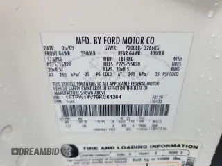 2009 Ford F-150 XL z VIN 1FTPW14V79KC61264, wystawiony jako Copart lot #63838405 z przebiegiem 193 384 mil mil oraz Szkoda całkowita • Salvage title. Historia ofert i sprzedaży dostępna na DreamBid. Obrazek 12.