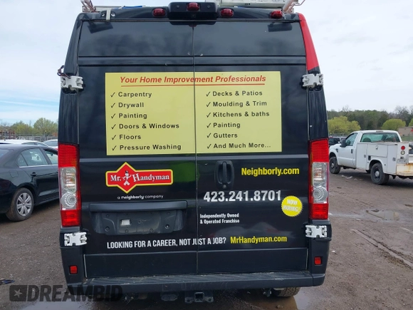 2022 Ram ProMaster Cargo with VIN 3C6LRVDG0NE111435, listed as a IAAI auction lot 41854667 with 72,524 mi miles and . Bid and sale history available at DreamBid. Image 16.
