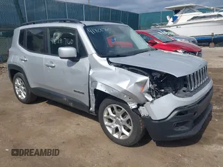 2017 Jeep Renegade Latitude with VIN ZACCJABBXHPG07320, listed as a IAAI auction lot 41828760 with 116,684 mi miles. Bid and sale history available at carsss.com. Image 1.