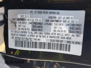 2012 Mazda CX-9 Touring with VIN JM3TB2CV5C0354750, listed as a IAAI auction lot 42181125 with 100,540 mi miles and . Bid and sale history available at carsss.com. Image 9.