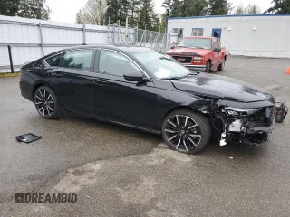 2023 Honda Accord Touring with VIN 1HGCY2F83PA045874, listed as a Copart auction lot 52788105 with 7,407 mi miles and Salvage title. Bid and sale history available at DreamBid. Image 4.