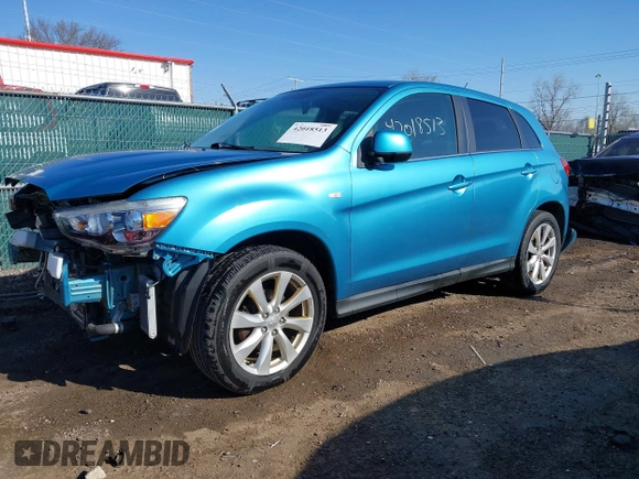 2013 Mitsubishi Outlander Sport SE with VIN 4A4AR4AU5DE007157, listed as a IAAI auction lot 42018513 with 72,902 mi miles. Bid and sale history available at carsss.com. Image 2.