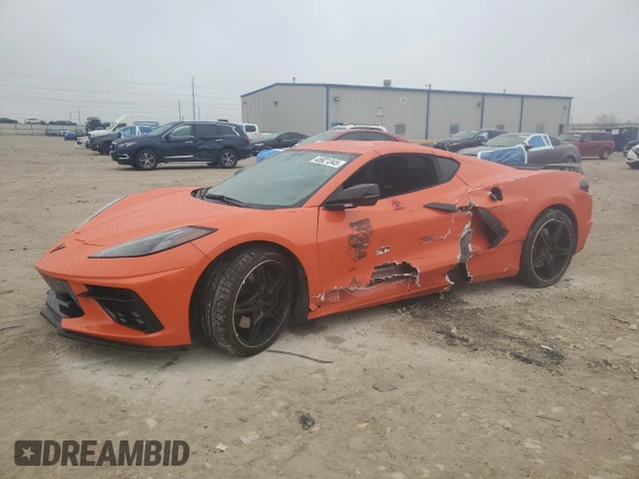 2020 Chevrolet Corvette 1LT with VIN 1G1Y62D4XL5110077, listed as a Copart auction lot 45921345 with 0 mi miles and Salvage Title. Bid and sale history available at carsss.com. Image 1.