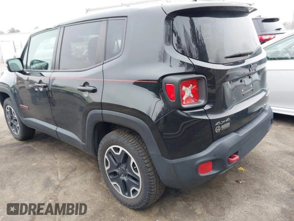 2015 Jeep Renegade Trailhawk with VIN ZACCJBCT0FPC45038, listed as a IAAI auction lot 41796152 with 91,456 mi miles and . Bid and sale history available at DreamBid. Image 3.