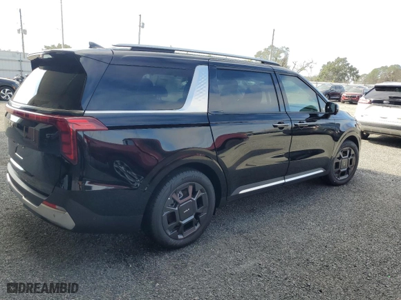 2025 Kia Carnival SX with VIN KNDNE5K38S6468022, listed as a Copart auction lot 85454984 with 0 mi miles and Salvage Title. Bid and sale history available at carsss.com. Image 3.