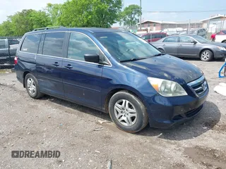 2006 Honda Odyssey EX with VIN 5FNRL384X6B054181, listed as a IAAI auction lot 42107212 with 183,134 mi miles and . Bid and sale history available at DreamBid. Image 1.