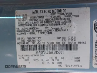 2010 Ford Fusion Hybrid z VIN 3FADP0L33AR385001, wystawiony jako IAAI lot #42074965 z przebiegiem 195 962 mil mil oraz . Historia ofert i sprzedaży dostępna na DreamBid. Obrazek 9.