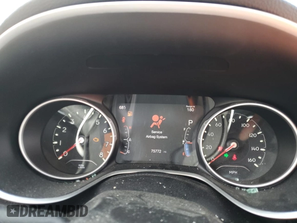 2018 Jeep Compass Latitude with VIN 3C4NJDBB8JT150225, listed as a Copart auction lot 57790945 with 75,772 mi miles and Salvage title. Bid and sale history available at DreamBid. Image 9.
