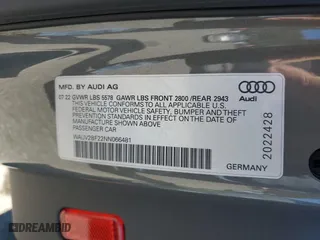 2022 Audi A7 Prestige with VIN WAUV2BF22NN066481, listed as a Copart auction lot 46341035 with 35,827 mi miles and Salvage Title. Bid and sale history available at carsss.com. Image 12.