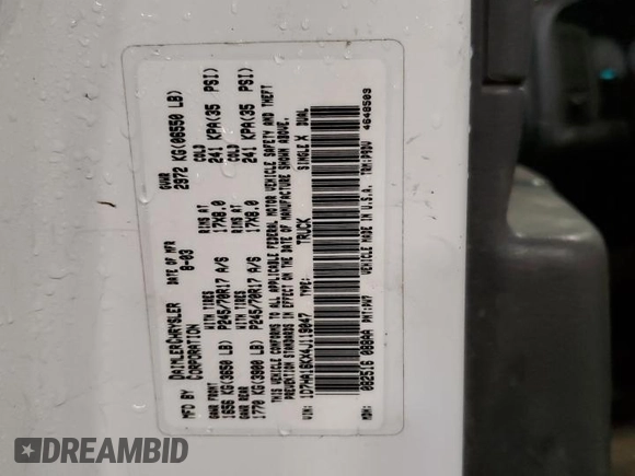 2004 Dodge 1500 ST with VIN 1D7HA16KX4J119047, listed as a Copart auction lot 53484295 with 116,389 mi miles and Clean Title. Bid and sale history available at DreamBid. Image 13.