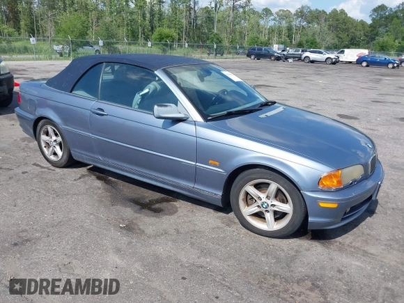 2003 BMW 3 Series 325Ci with VIN WBABS33423PG89117, listed as a IAAI auction lot 42318414 with 143,960 mi miles and . Bid and sale history available at DreamBid. Image 1.