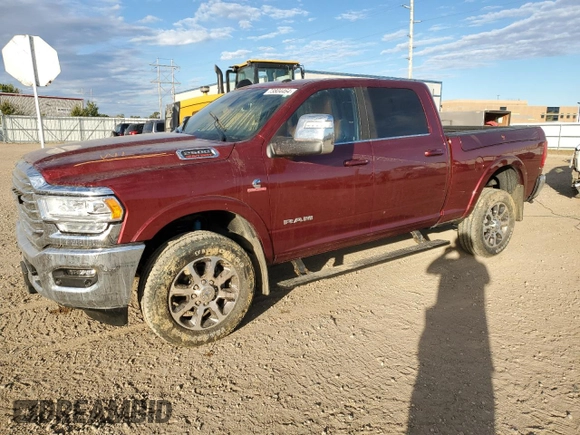 2023 Ram 2500 Longhorn with VIN 3C6UR5GL0PG579122, listed as a Copart auction lot 73804464 with 0 mi miles and Salvage Title. Bid and sale history available at carsss.com. Image 1.