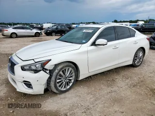 2021 Infiniti Q50 Luxe с VIN JN1EV7BP4MM707694, выставлен на аукционе Copart как лот 64167415 с пробегом 88 465 миль миль и Списание • Salvage title. История ставок и продаж доступна на DreamBid. Изображение 1.