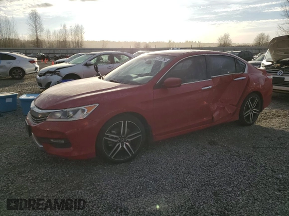 2016 Honda Accord Sport z VIN 1HGCR2F57GA096815, wystawiony jako Copart lot #47141755 z przebiegiem 105 509 mil mil oraz Szkoda całkowita • Salvage title. Historia ofert i sprzedaży dostępna na DreamBid. Obrazek 1.