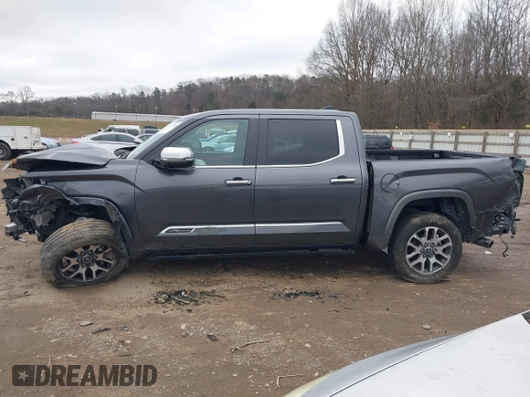 2024 Toyota Tundra 1794 Edition with VIN 5TFMA5DBXRX142402, listed as a IAAI auction lot 41253806 with 17,523 mi miles and . Bid and sale history available at DreamBid. Image 13.