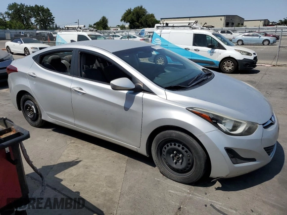 2016 Hyundai Elantra SE with VIN 5NPDH4AE8GH758998, listed as a Copart auction lot 60131145 with Not provided miles and Salvage title. Bid and sale history available at DreamBid. Image 4.