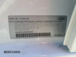 2013 Audi A4 Premium Plus with VIN WAUEFAFL8DN039856, listed as a Copart auction lot 44357595 with 0 mi miles and Salvage Title. Bid and sale history available at carsss.com. Image 13.