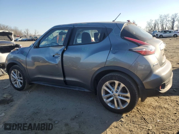 2016 Nissan Juke S with VIN JN8AF5MV0GT654595, listed as a Copart auction lot 47496055 with 15,989 mi miles and Salvage Title. Bid and sale history available at carsss.com. Image 2.