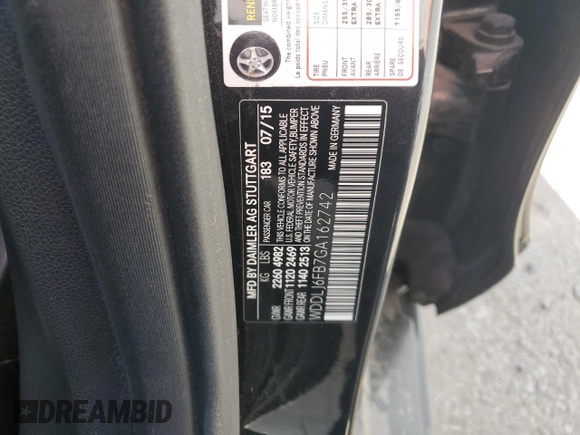 2016 Mercedes-Benz CLS 400 with VIN WDDLJ6FB7GA162742, listed as a Copart auction lot 50020555 with 85,154 mi miles and Clean title. Bid and sale history available at DreamBid. Image 12.