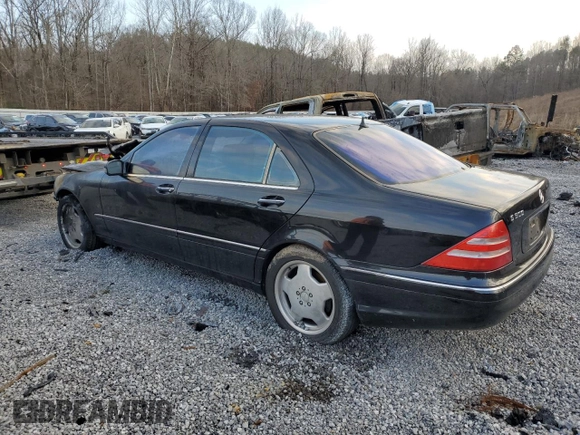 2002 Mercedes-Benz S-Class 5.0L with VIN WDBNG75J72A274447, listed as a Copart auction lot 45355435 with 0 mi miles and Salvage Title. Bid and sale history available at carsss.com. Image 2.