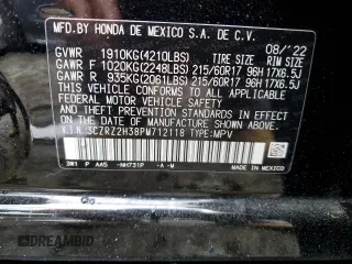 2023 Honda HR-V LX with VIN 3CZRZ2H38PM712118, listed as a Copart auction lot 57176425 with 31,174 mi miles and Salvage title. Bid and sale history available at DreamBid. Image 13.